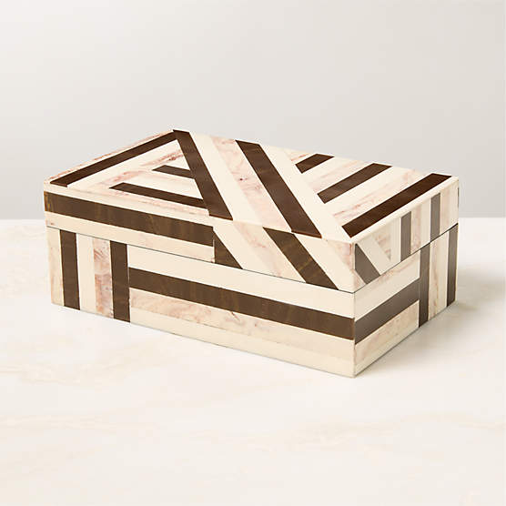 Finn Black and White Resin Storage Box Large