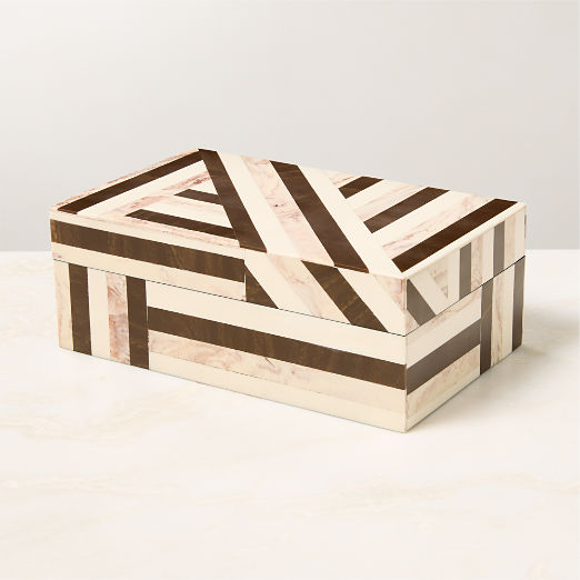 Finn Black and White Resin Storage Box Large