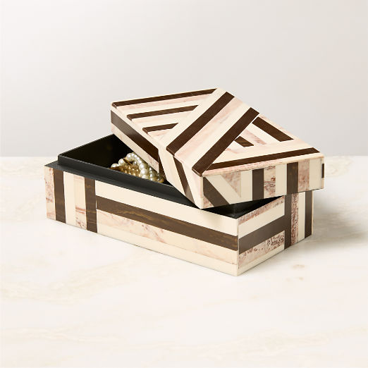 Finn Black and White Resin Storage Box Small