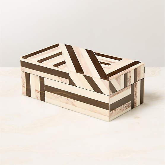 Finn Black and White Resin Storage Box Small