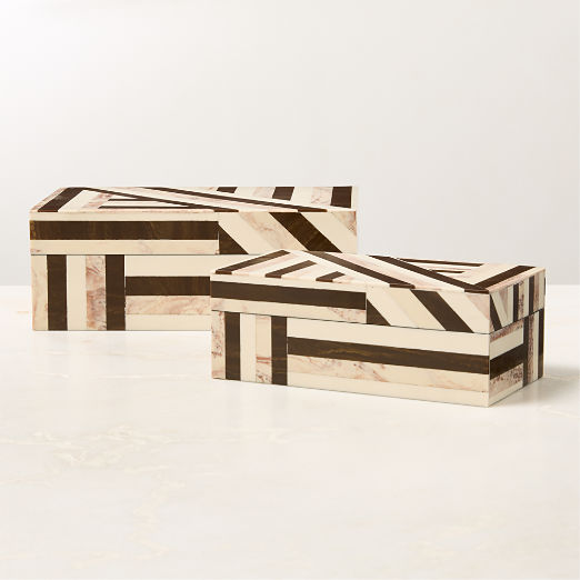 Finn Black and White Resin Storage Boxes
