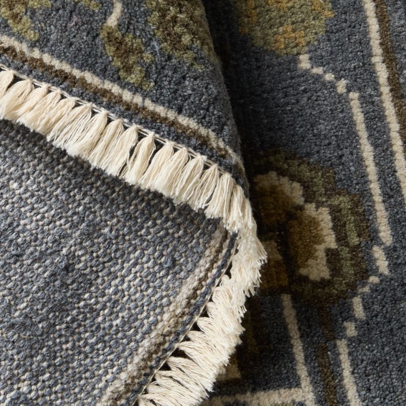 Fiora Hand-Knotted Distressed Navy Charcoal  New Zealand Wool Runner Rug 2.5'x8' - image 4 of 4