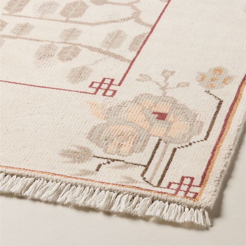 Fiora Hand-Knotted Distressed Warm White New Zealand Wool Runner Rug 3.5'x12' - image 2 of 4
