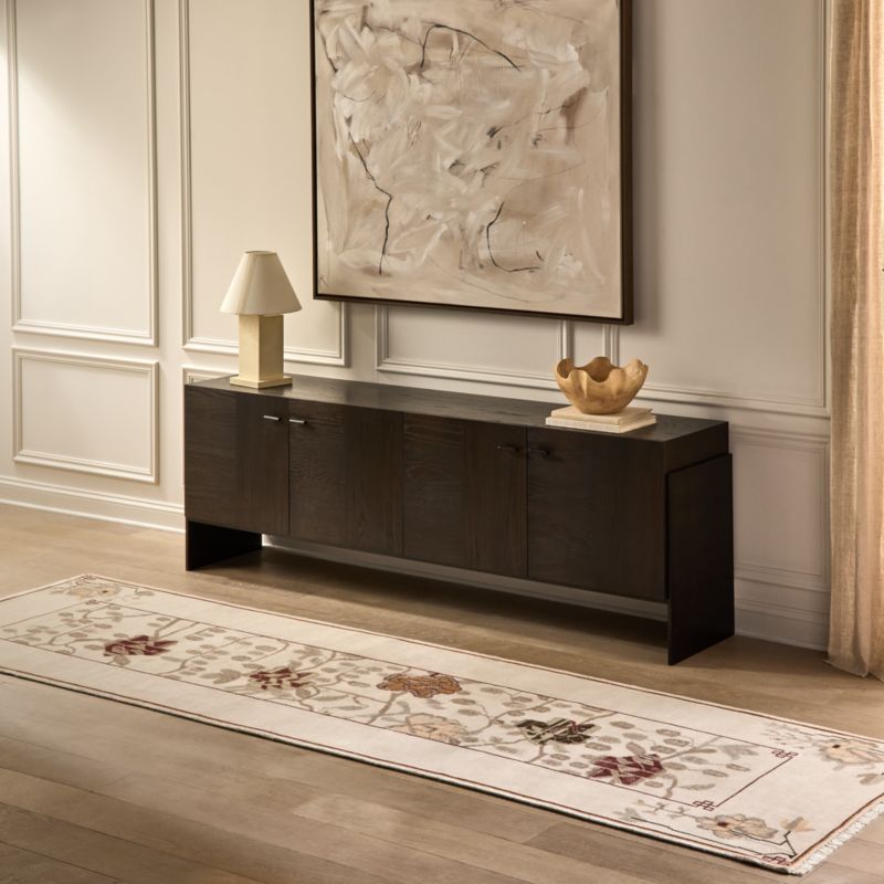 Fiora Hand-Knotted Distressed Warm White New Zealand Wool Runner Rug 3.5'x12' - image 1 of 4