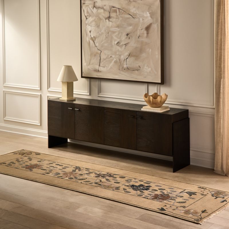 Fiora Hand-Knotted Distressed Light Brown New Zealand Wool Runner Rug 3.5'x12' - image 1 of 4