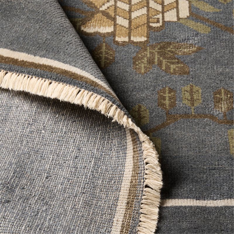 Fiora Hand-Knotted Distressed Navy CharcoalNew Zealand Wool Area Rug 8'x10' - image 5 of 6