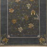 Fiora Hand-Knotted Distressed Charcoal Navy New Zealand Wool Rug Swatch 12"x12"