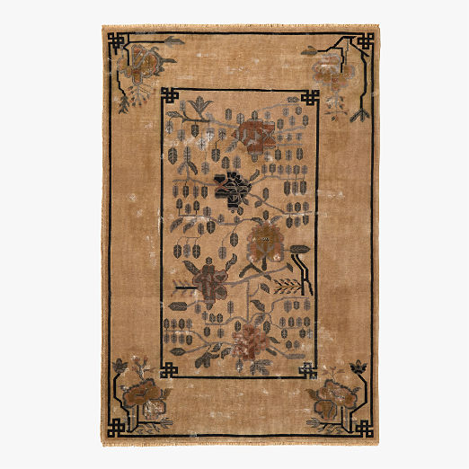 Fiora Hand-Knotted Light Brown New Zealand Wool Area Rug 6'x9'