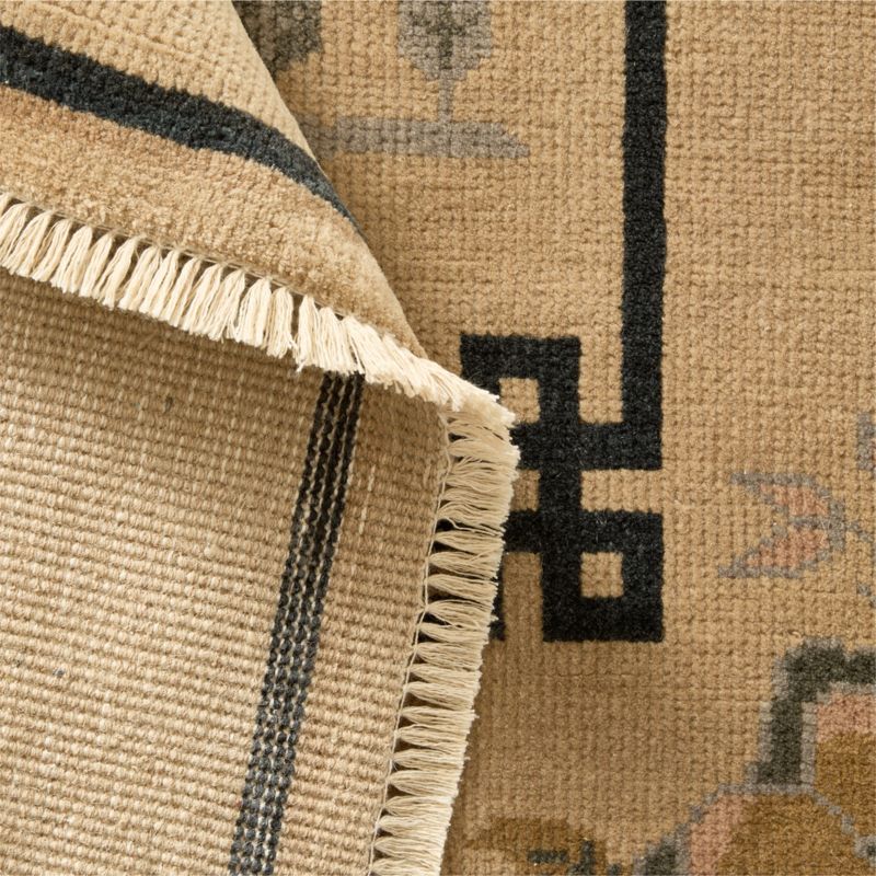 Fiora Hand-Knotted Distressed Light Brown New Zealand Wool Area Rug 12'x15' - image 5 of 8
