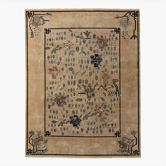 Fiora Hand-Knotted Light Brown New Zealand Wool Area Rug 8'x10'