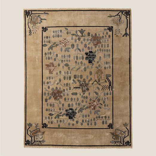 Fiora Hand-Knotted Light Brown New Zealand Wool Area Rug 8'x10'