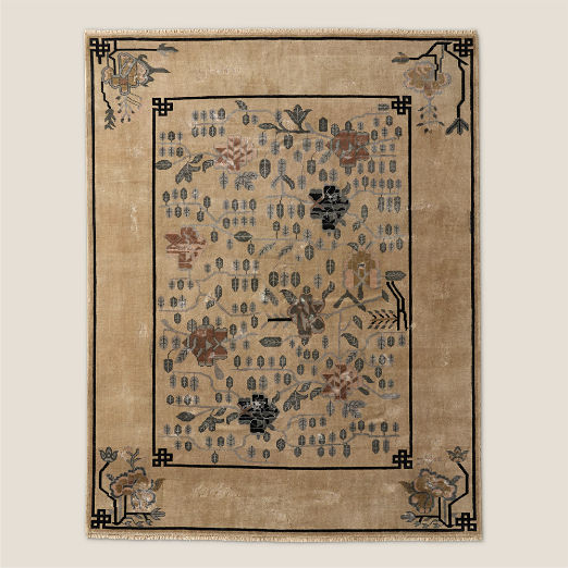 Fiora Hand-Knotted Light Brown New Zealand Wool Area Rug 8'x10'