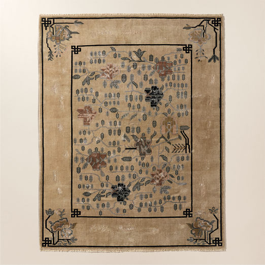 Fiora Hand-Knotted Light Brown New Zealand Wool Area Rug