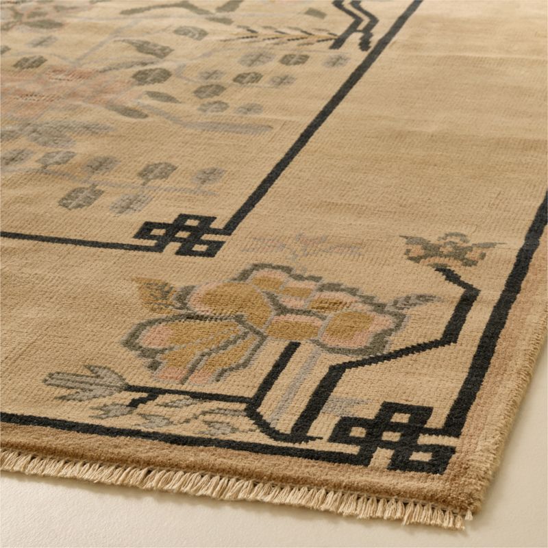 Fiora Hand-Knotted Distressed Light Brown New Zealand Wool Area Rug 12'x15' - image 3 of 8