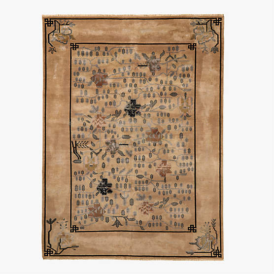Fiora Hand-Knotted Light Brown New Zealand Wool Area Rug 9'x12'