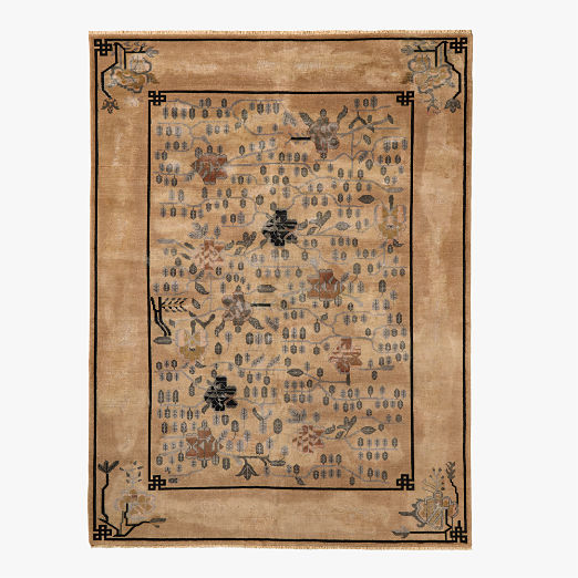 Fiora Hand-Knotted Light Brown New Zealand Wool Area Rug 9'x12'