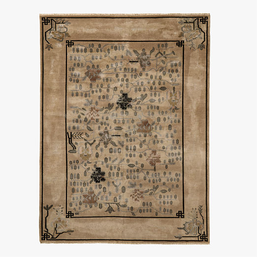 Fiora Hand-Knotted Light Brown New Zealand Wool Area Rug 9'x12'