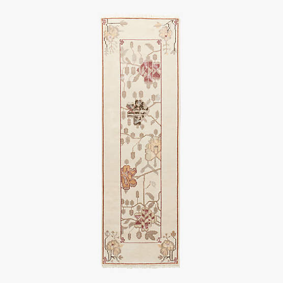 Fiora Hand-Knotted Warm White New Zealand Wool Runner Rug 2.5'x8'