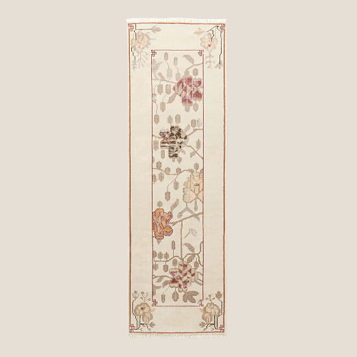 Fiora Hand-Knotted Warm White New Zealand Wool Runner Rug 2.5'x8'