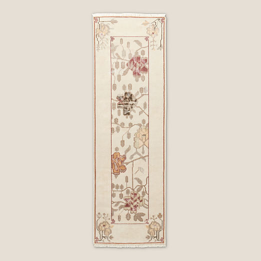 Fiora Hand-Knotted Warm White New Zealand Wool Runner Rug 2.5'x8'