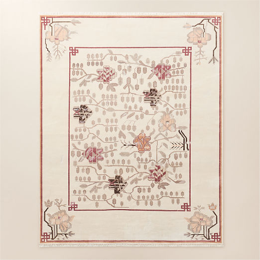 Fiora Hand-Knotted Warm White New Zealand Wool Area Rug