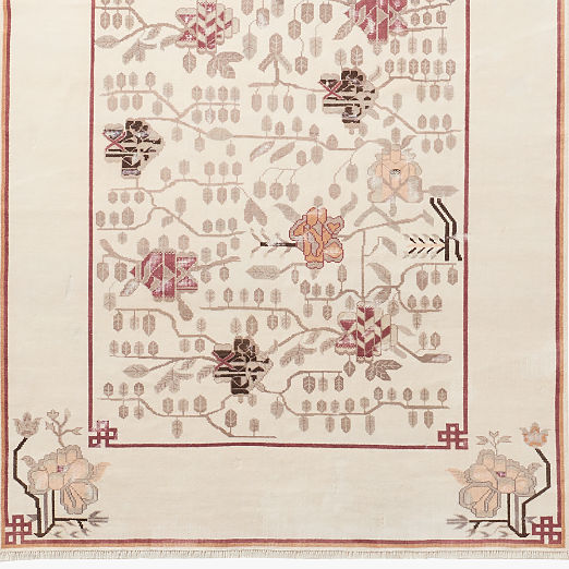 Fiora Hand-Knotted Distressed Warm White New Zealand Wool Area Rug Swatch 12"x12"