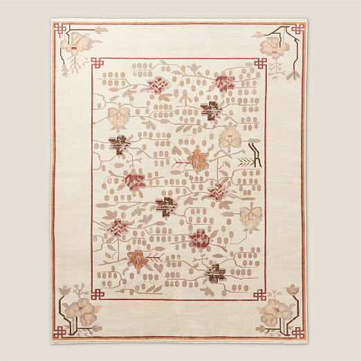 Fiora Hand-Knotted Distressed Warm White New Zealand Wool Area Rug 12x15'