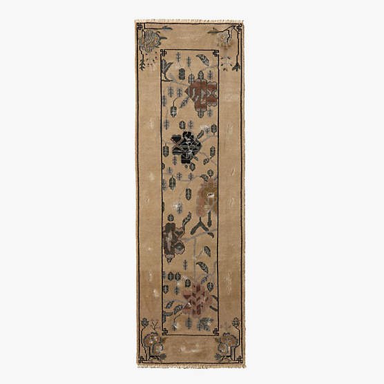 Fiora Hand-Knotted Light Brown New Zealand Wool Runner Rug 2.5'x8'