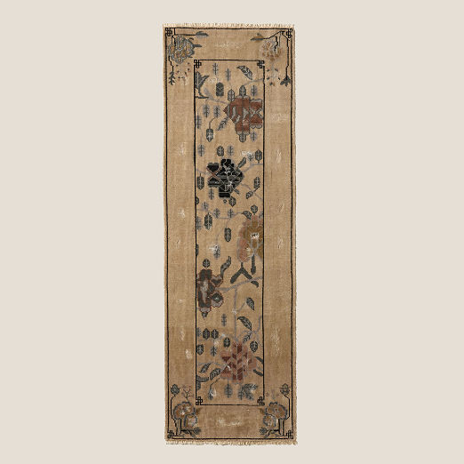 Fiora Hand-Knotted Light Brown New Zealand Wool Runner Rug 2.5'x8'