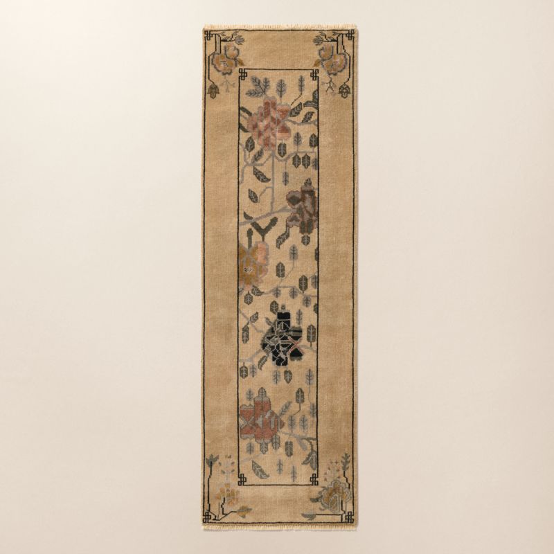Fiora Hand-Knotted Light Brown New Zealand Wool Runner Rug 2.5'x8' - image 2 of 6