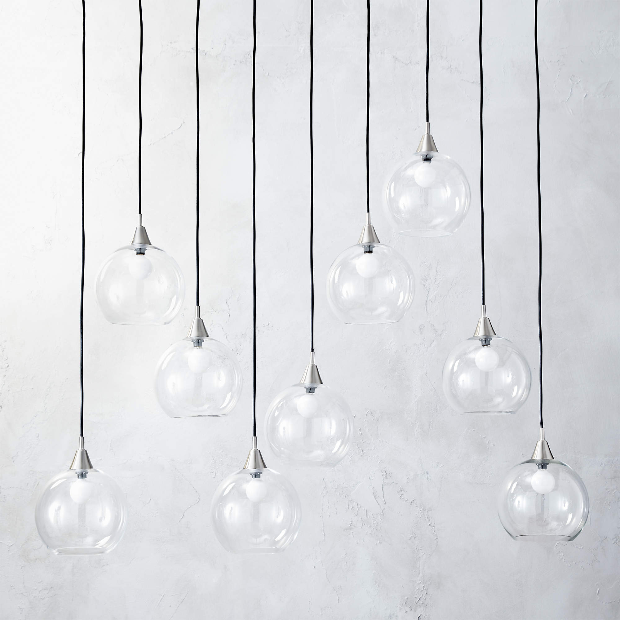 Firefly 9 Bulb Nickel Pendant Light + Reviews CB2