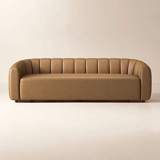 Fitz 97.5" Leather Sofa Bello Saddle