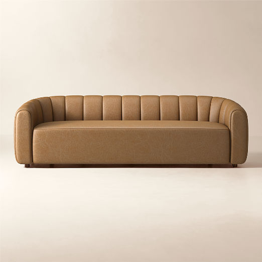 Fitz 72.5" Leather Loveseat Bello Saddle