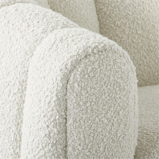Fitz 98" Channeled White Boucle Sofa
