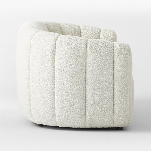 Fitz 72.5" Channeled White Boucle Loveseat