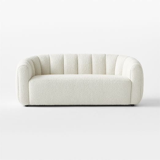 Fitz 72.5" Channeled White Boucle Loveseat