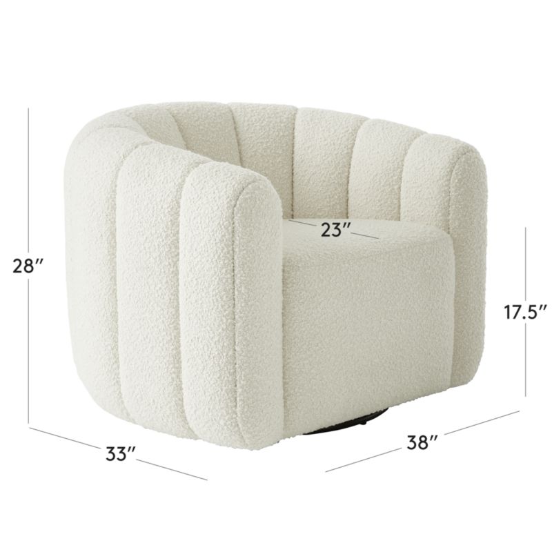 Fitz Modern Channeled White Boucle Swivel Chair Set of 2 + Reviews