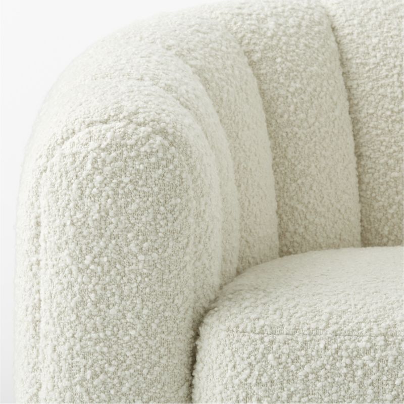 Fitz Channeled White Boucle Swivel Chair Set of 2 - image 7 of 7