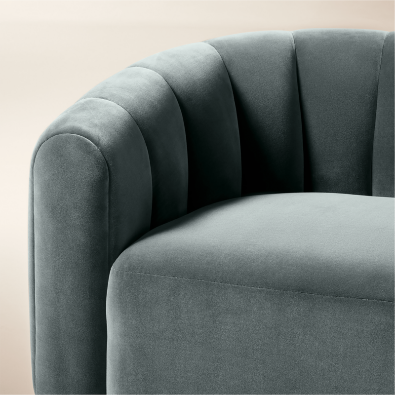 Fitz 72.5" Channeled Denim Blue Velvet Loveseat - image 6 of 10
