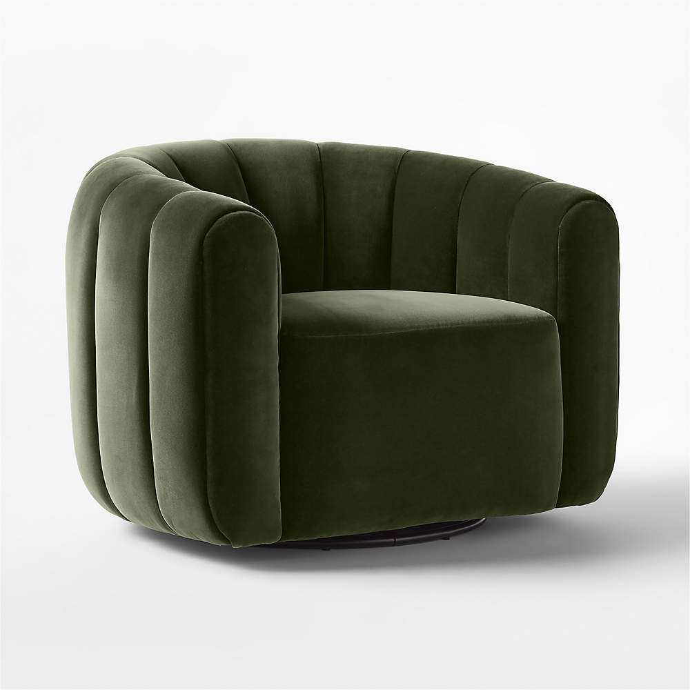 Cb2 green store velvet chair