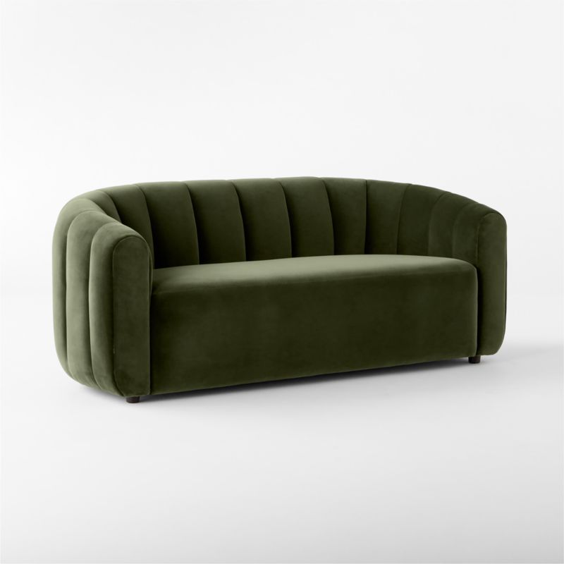 Fitz 72.5" Channeled Green Velvet Loveseat - image 6 of 9