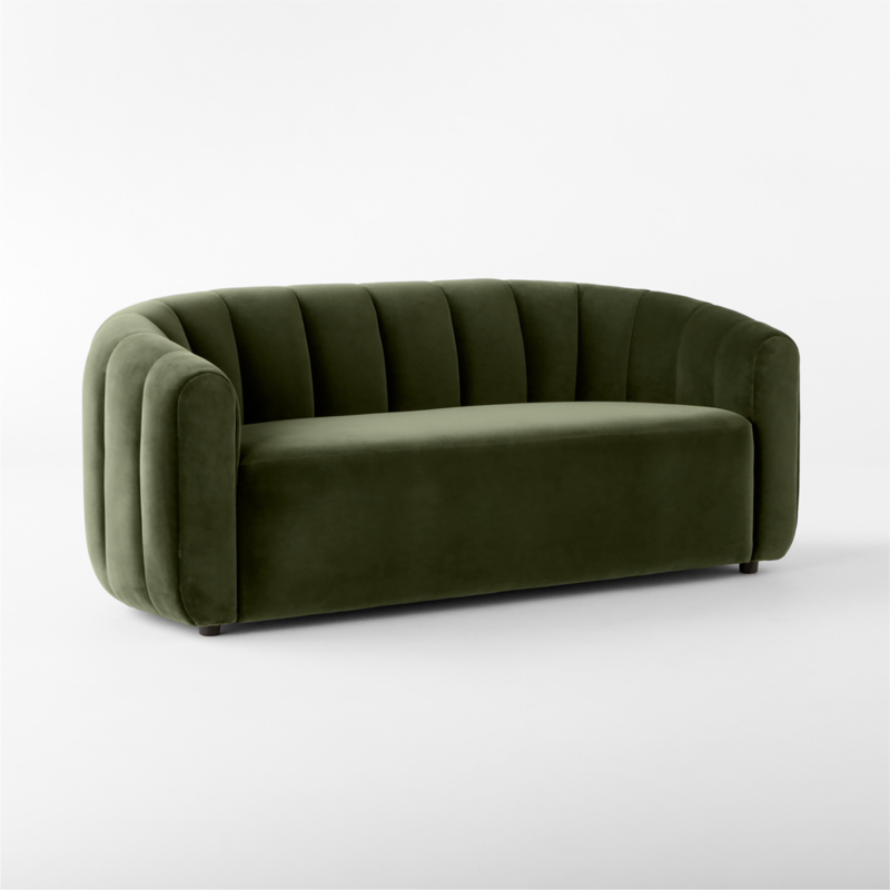 Fitz 72.5" Channeled Green Velvet Loveseat - image 5 of 15