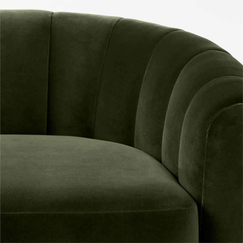 Fitz 72.5" Channeled Green Velvet Loveseat - image 8 of 15