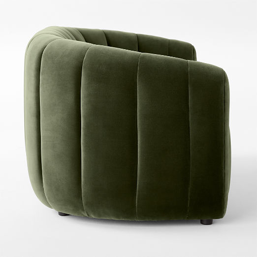 Fitz 72.5" Channeled Green Velvet Loveseat