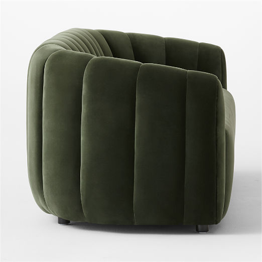 Fitz 98" Channeled Green Velvet Sofa