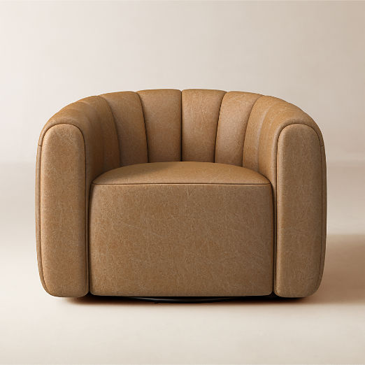 Fitz Leather Swivel Chair Bello Saddle