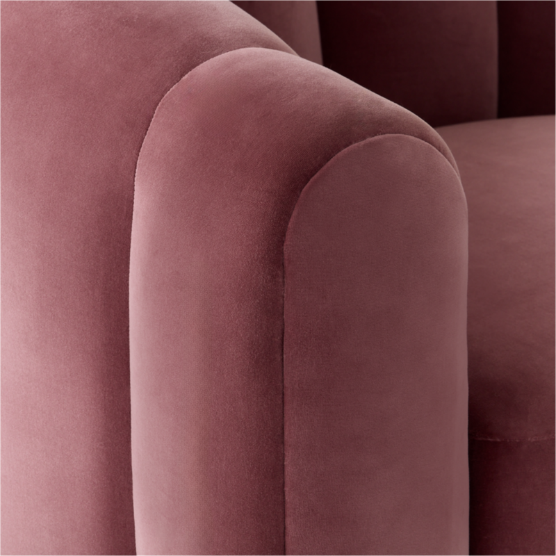Fitz Channeled Rose Velvet Swivel Chair - image 8 of 14