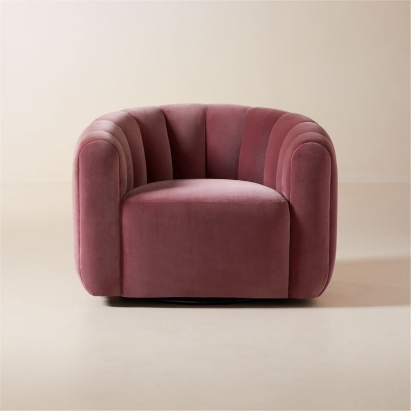 Fitz Rose Velvet Swivel Chair Set of 2 - image 0 of 7