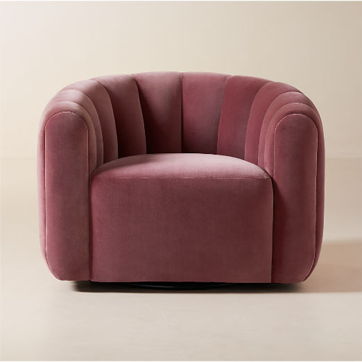 Fitz Rose Velvet Swivel Chair