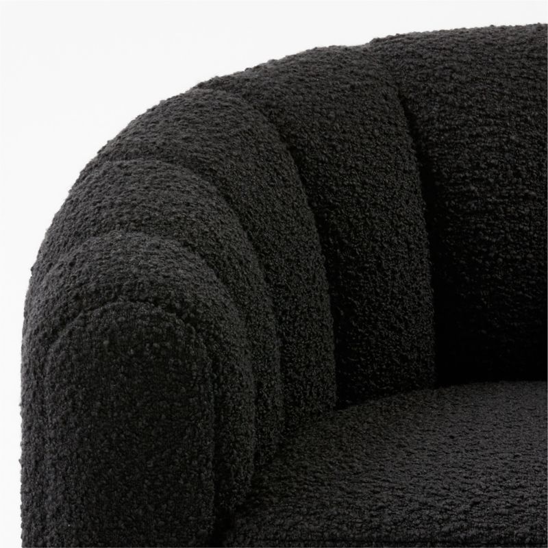 Fitz Channeled Black Boucle Swivel Chair Set of 2 - image 7 of 7